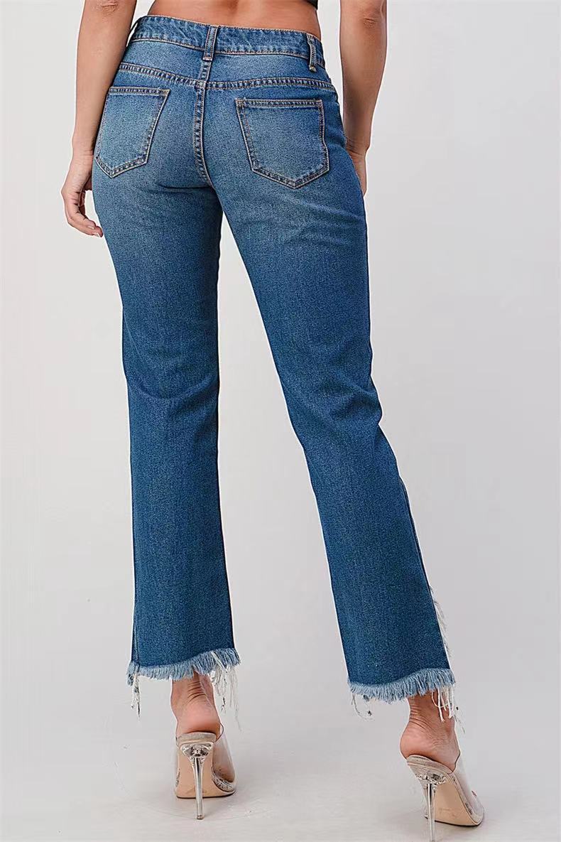 501® Split Hem Cropped Jeans Medium Wash |  Womens Straight Jeans Jeans Splitting Hairs - Medium Wash