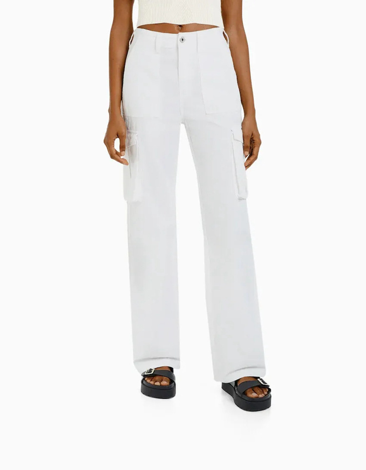 Baggy Cargo Pants Bright White |  Womens Pants Clothing Bright White