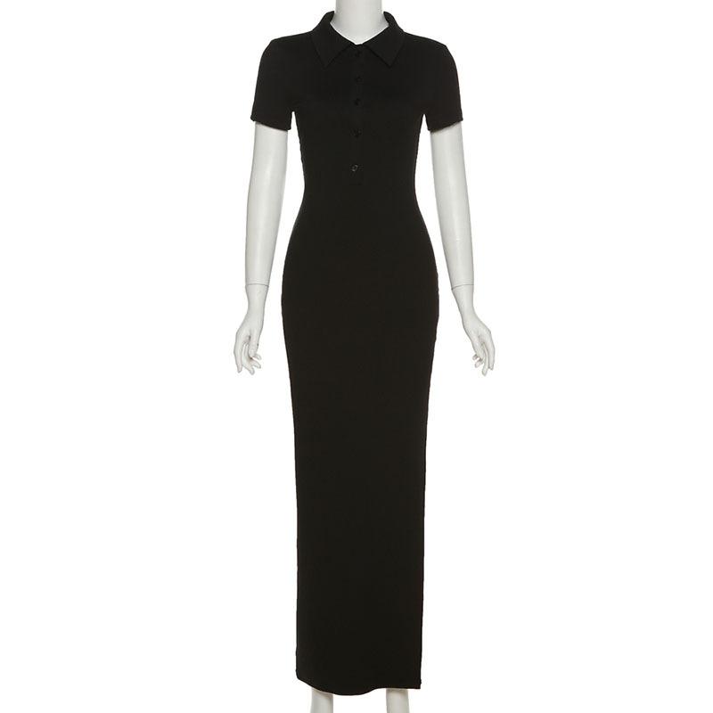 Blossom Ribbed Dress Black |  Womens Dresses & Skirts Clothing Caviar - Black