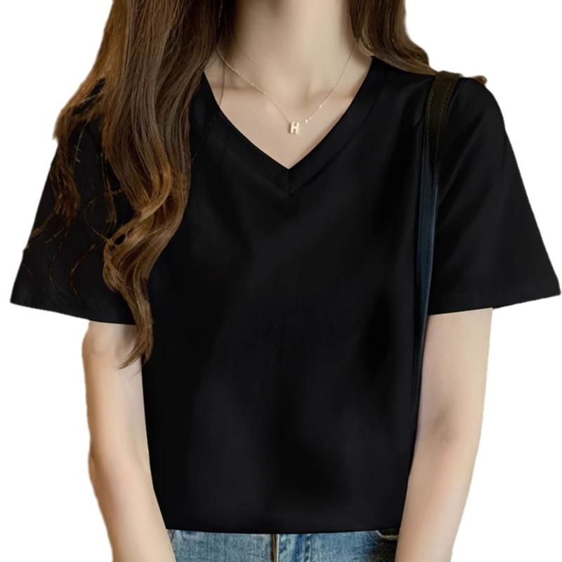 Boxy V-Neck T-Shirt Black |  Womens Tops Clothing Black