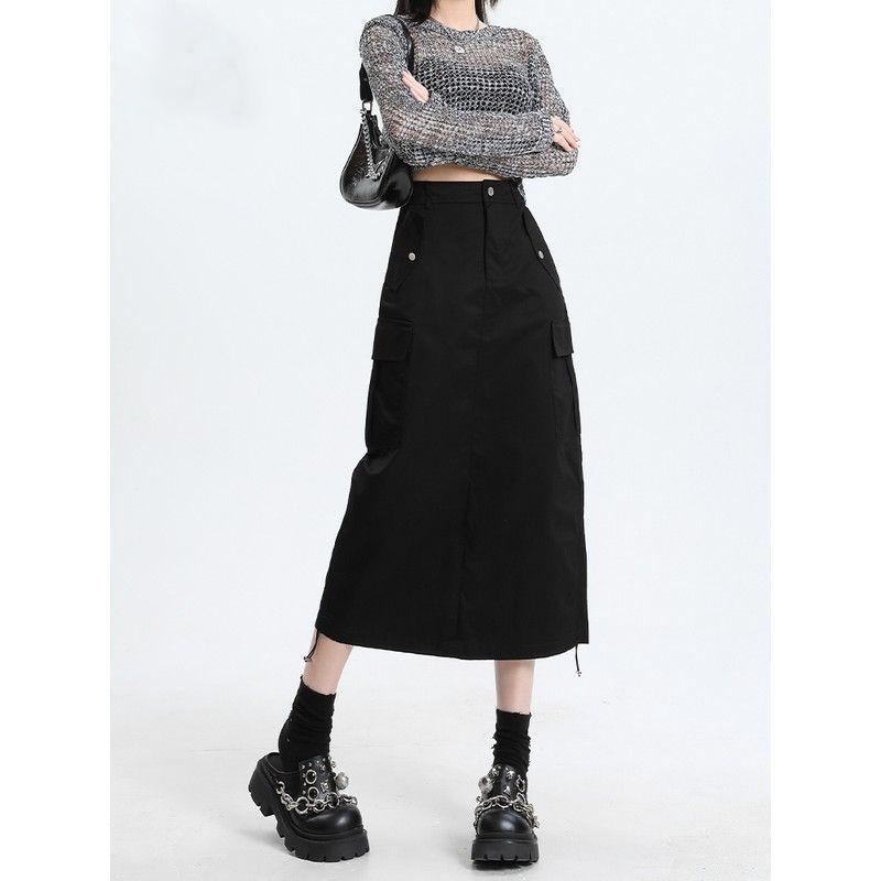 Cargo Midi Skirt Black |  Womens Dresses & Skirts Clothing Dresses & Skirts