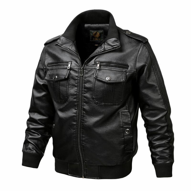 Faux Leather Aviator Bomber Jacket Brown |  Mens Jean Jackets & Outerwear Clothing Brown