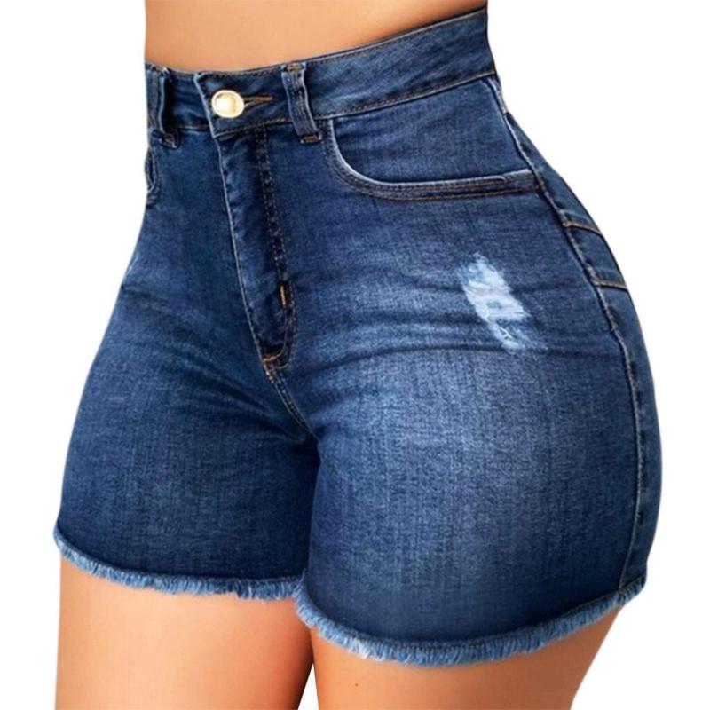 High Rise Shorts Dark Wash |  Womens Shorts Clothing Second Go - Dark Wash