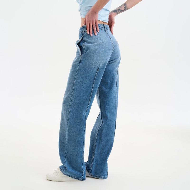 Middy Straight Pintuck Jeans Dark Wash |  Womens Straight Jeans Jeans No Filter - Dark Wash