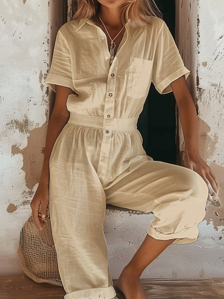 Short Sleeve Heritage Jumpsuit White |  Womens Overalls & Jumpsuits Clothing Overalls & Jumpsuits