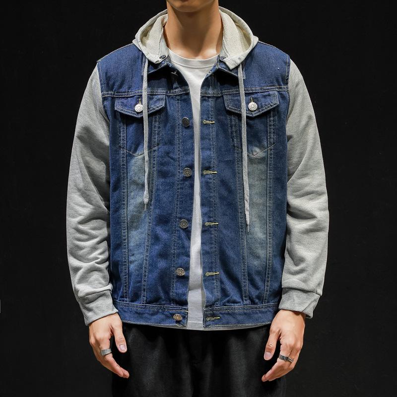 Hybrid Hoodie Trucker Jacket (Big) Medium Wash |  Mens Jean Jackets & Outerwear Big & Tall Big & Tall