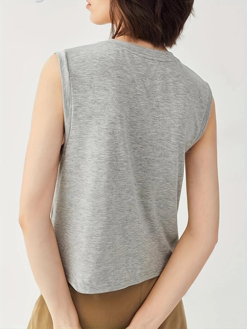 Boxy Tank Top Grey |  Womens Tops Clothing Grey